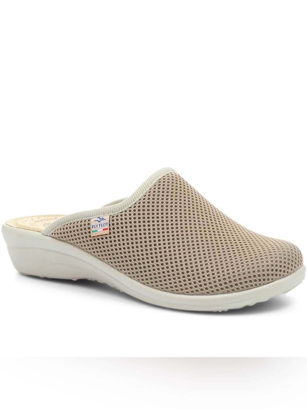 Fly Flot Beige Mesh Comfort Clog